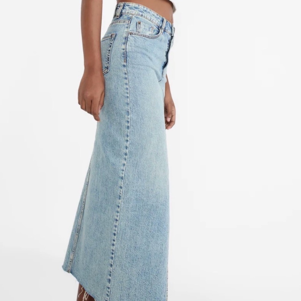Stradivarius Denim Maxi Skirt